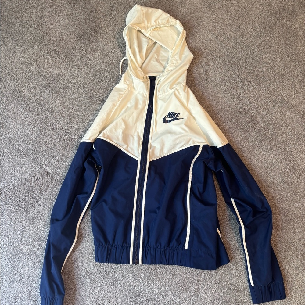 Nike Blue and Cream Utility Jacket with Hood
